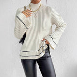 Élodette | Women's Ribbed Mock Neck Jumper — view 1