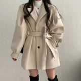 Maëlys | Women's Oversized Puff-Sleeve Belted Trench Coat — view 2
