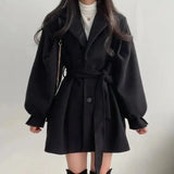 Maëlys | Women's Oversized Puff-Sleeve Belted Trench Coat — view 4