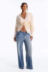 Women's Argyle Cardigan — Button Down, Long Sleeve | Yvezi — 16
