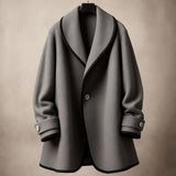 Isolde | Women's Oversized Contrast-Trim Lapel Swing Coat — view 6