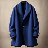 Isolde | Women's Oversized Contrast-Trim Lapel Swing Coat — view 8