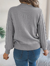 Lowri | Women's Textured Openwork Crew Neck Knit Jumper — view 10
