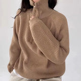 Aurelia | Women's Oversized Ribbed Knit Quarter-Zip Polo Jumper — view 5