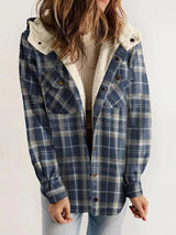 Nerissa | Women's Oversized Hooded Check Shacket — view 4