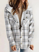 Nerissa | Women's Oversized Hooded Check Shacket — view 5