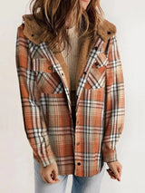 Nerissa | Women's Oversized Hooded Check Shacket — view 6