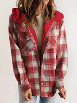 Nerissa | Women's Oversized Hooded Check Shacket — view 8