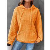Mabel | Women's Relaxed Waffle Knit Textured Pullover Hoodie — view 10