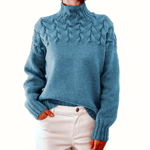 Tova | Women's Cable-Knit Roll-Neck Relaxed Jumper — view 1