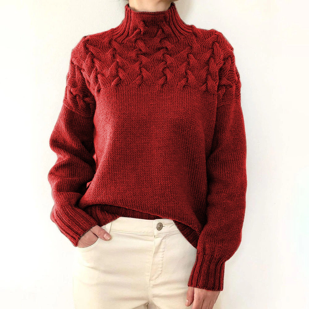 Tova | Women's Cable-Knit Roll-Neck Relaxed Jumper — view 3