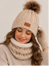 Bronwen | Women's Hat, Gloves & Snood Set – Knitted 3-Piece Winter Gift Set — view 2