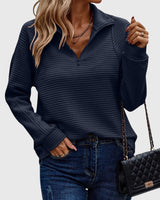 Brunna | Women's Ribbed Knit Half-Zip Jumper — view 6
