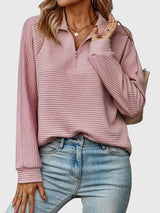 Brunna | Women's Ribbed Knit Half-Zip Jumper — view 7