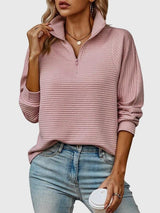 Brunna | Women's Ribbed Knit Half-Zip Jumper — view 8