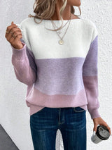 Casmira | Women's Colour Block Boat Neck Relaxed Fit Jumper — view 3