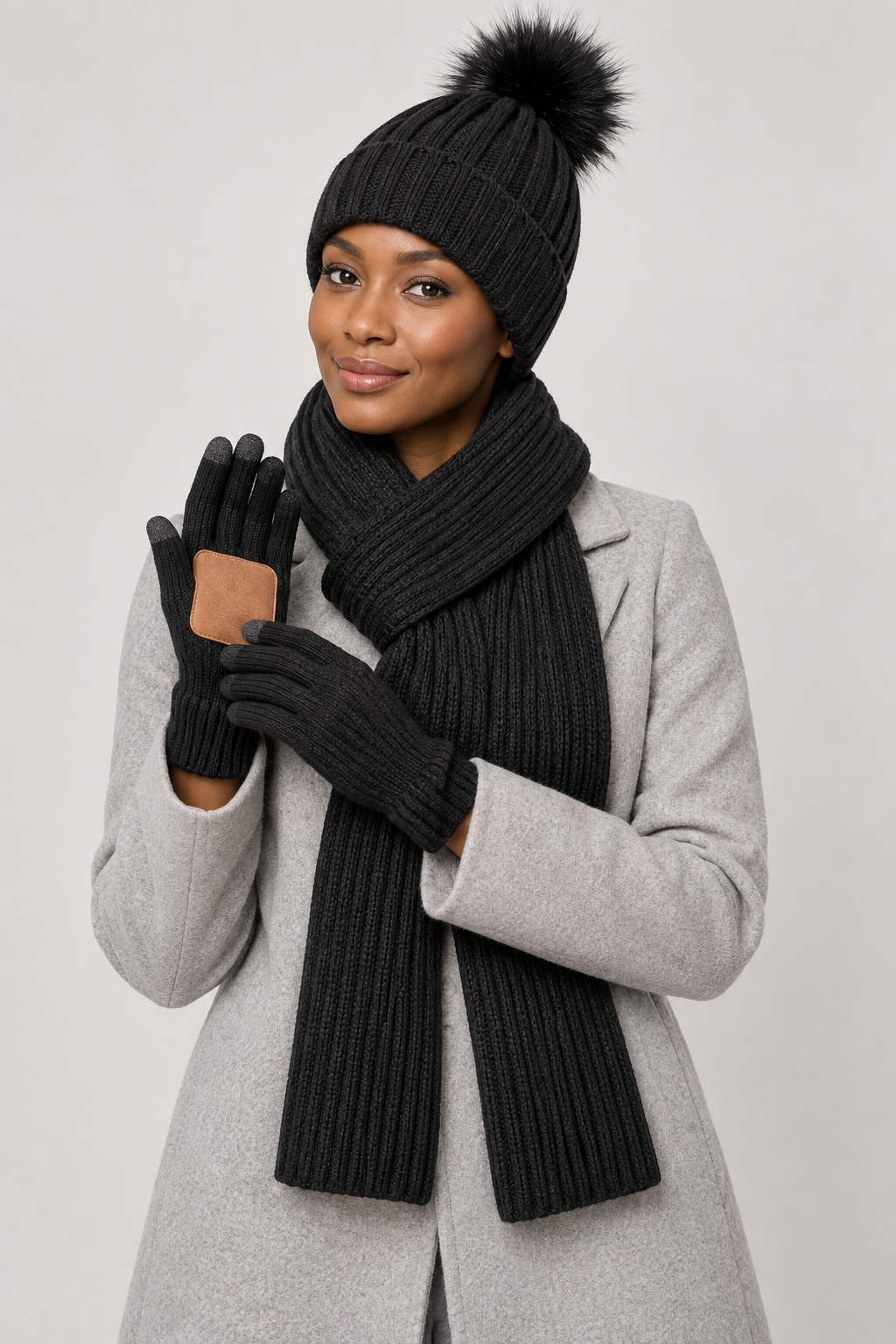 Ursula | Women's Hat, Scarf & Gloves Set – Knitted 3-Piece Winter Gift Set — view 2