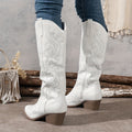 Seraphelle | Women's Embroidered Knee-High Cowboy Boots — view 1