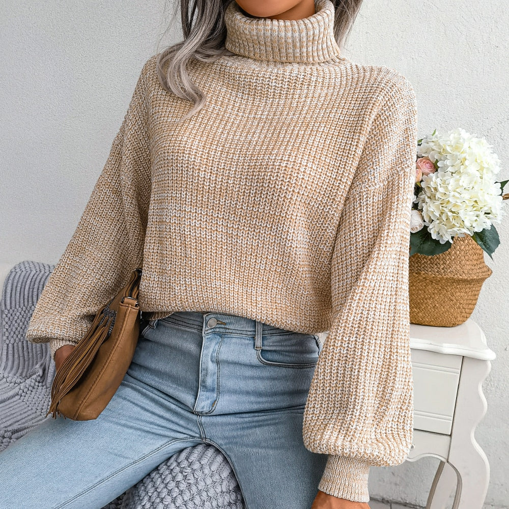 Willa | Women's Ribbed Turtleneck Jumper With Relaxed fit — view 3