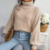 Willa | Women's Ribbed Turtleneck Jumper With Relaxed fit — view 3