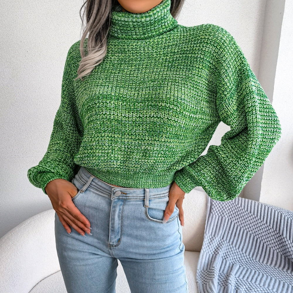Willa | Women's Ribbed Turtleneck Jumper With Relaxed fit — view 1