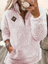 Wren | Women's Relaxed Half-Zip Textured Pullover — view 3