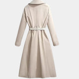 Antoinette | Women's Belted Trench Coat Midi Length with Notch Collar — view 4