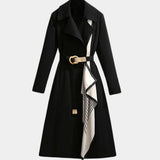 Antoinette | Women's Belted Trench Coat Midi Length with Notch Collar — view 3