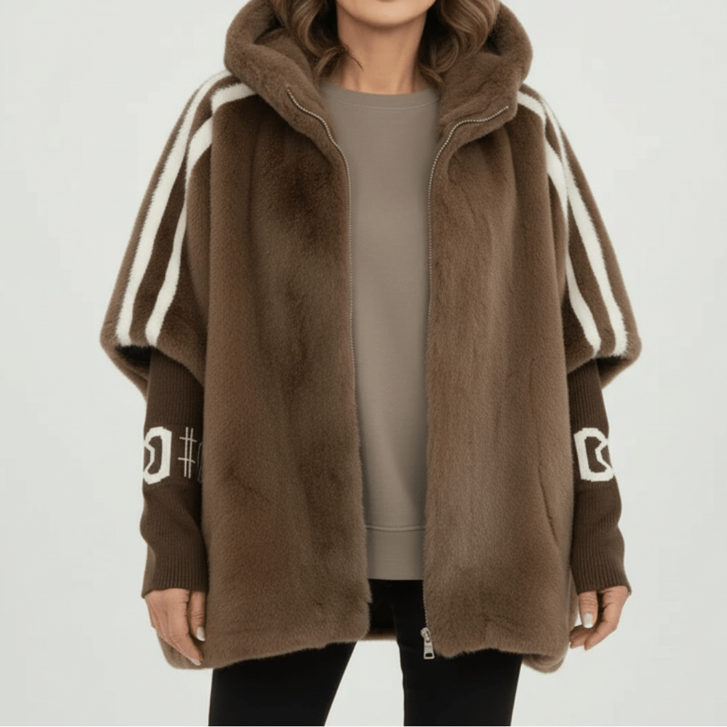 Roxanne | Women's Oversized Hooded Faux Fur Zip-Up Winter Jacket — view 2