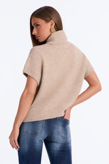 Women's Knit Turtleneck Sweater — Short Sleeve | Yvezi — 4