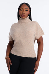 Women's Knit Turtleneck Sweater — Short Sleeve | Yvezi — 5