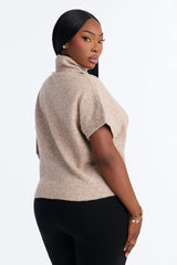 Women's Knit Turtleneck Sweater — Short Sleeve | Yvezi — 7