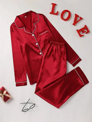 Elena | Satin Pyjama Set — view 1