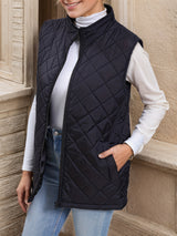Lowri | Women's Longline Quilted Zip-Up Gilet — view 3