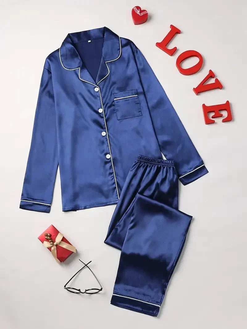 Elena | Satin Pyjama Set — view 3