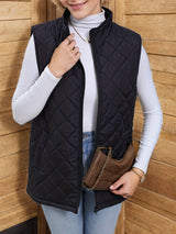 Lowri | Women's Longline Quilted Zip-Up Gilet — view 4