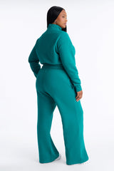 Women's Quarter-Zip Cotton Matching Pants Set | Yvezi — 13