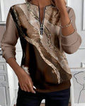 Gemma | Women's Sequin Half-Zip Crew Neck Sweatshirt — view 1