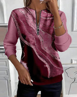 Gemma | Women's Sequin Half-Zip Crew Neck Sweatshirt — view 11