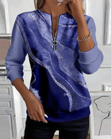 Gemma | Women's Sequin Half-Zip Crew Neck Sweatshirt — view 8