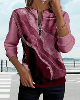 Gemma | Women's Sequin Half-Zip Crew Neck Sweatshirt — view 9