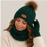 Bronwen | Women's Hat, Gloves & Snood Set – Knitted 3-Piece Winter Gift Set — view 7