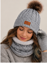 Bronwen | Women's Hat, Gloves & Snood Set – Knitted 3-Piece Winter Gift Set — view 3