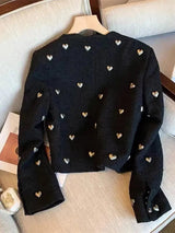 Coralie | Heart Embellished Cropped Blazer with Collar — view 5
