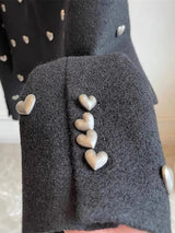 Coralie | Heart Embellished Cropped Blazer with Collar — view 3