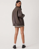Winona | Oversized Leather Jacket with Collar — view 5