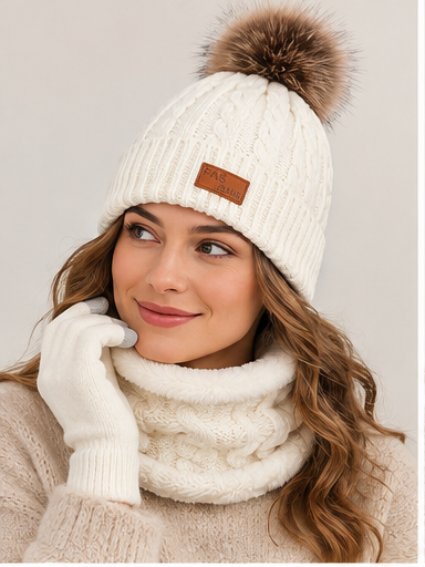 Bronwen | Women's Hat, Gloves & Snood Set – Knitted 3-Piece Winter Gift Set — view 1
