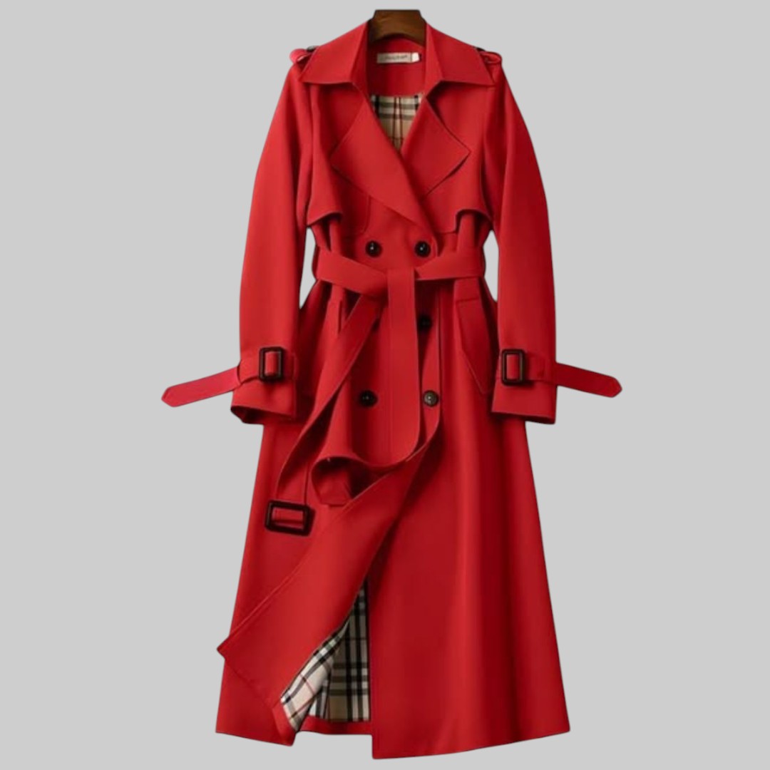 Emily | Double-Breasted Trench Coat, Belted Long Fit — view 2
