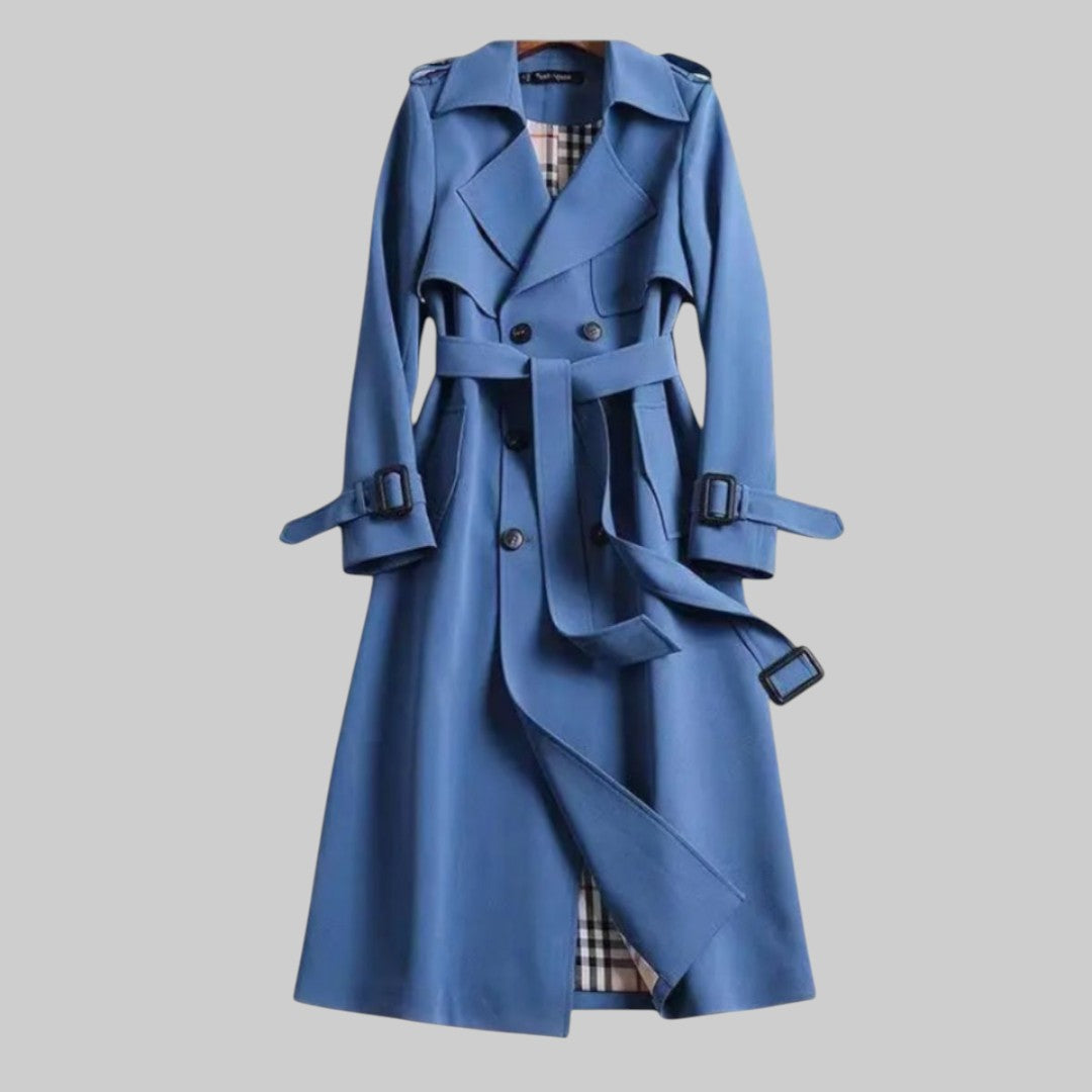 Emily | Double-Breasted Trench Coat, Belted Long Fit — view 3