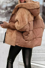 Perpetua | Women's Hooded Faux Fur Puffer Jacket — view 3